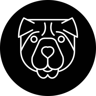 Shar pei köpeği. Web simgesi basit illüstrasyon