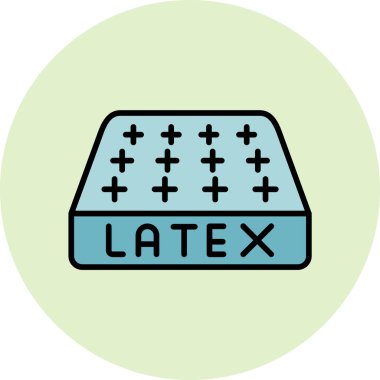 Latex Mattress Modern Simge, Beyaz Arkaplan Vektör İllüstrasyonu 