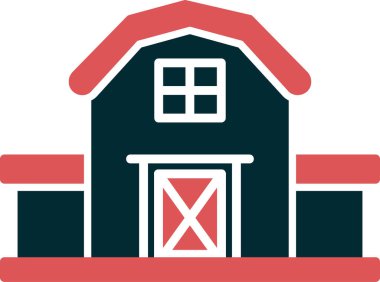 Çiftlik ambarı simgesi düz stil