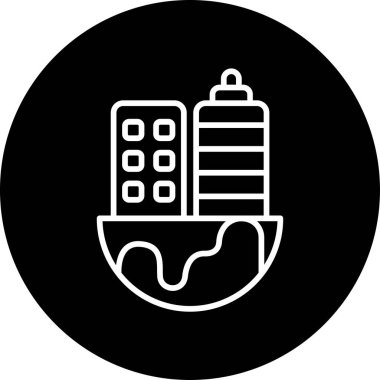 Şehre. Web simgesi basit illüstrasyon