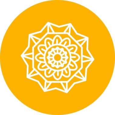 Mandala 'nın temel doğrusal çizimi, kutsal geometri kavramı