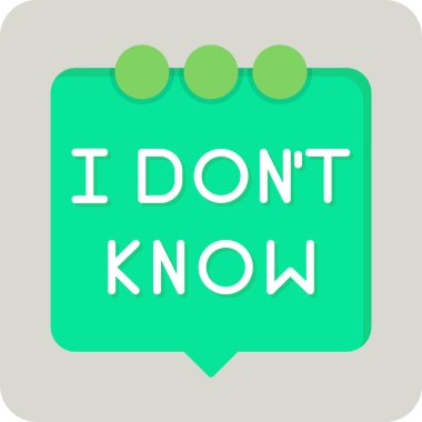 Konuşma balonu ikonu vektör illüstrasyonunu bilmiyorum 