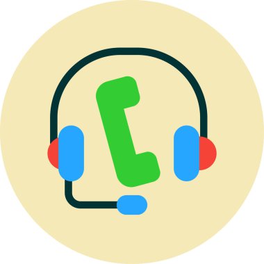 Çağrı merkezi. Web simgesi vektör illüstrasyonu 