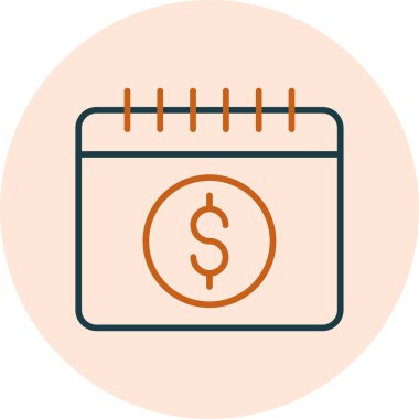 Minimalist bir tasarımda bir takvim simgesinin vektör illüstrasyonuName.