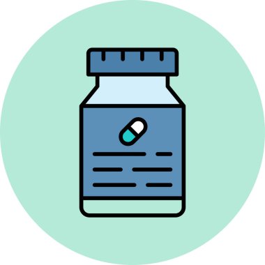 ilaç hapları web simgesi, basit vektör illüstrasyonu 