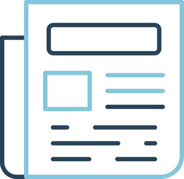 Basit Gazete simgesinin vektör illüstrasyonu