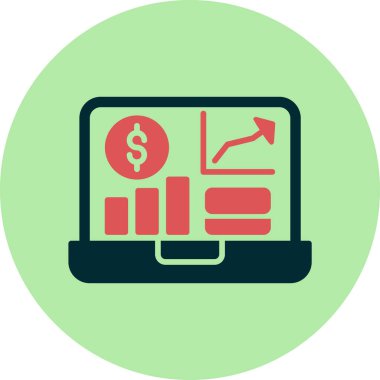 Kârlı bar tablosu vektör simgesi. 