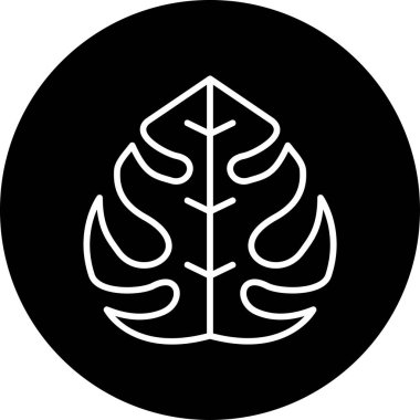 Tropikal yaprak. Web simgesi basit illüstrasyon 