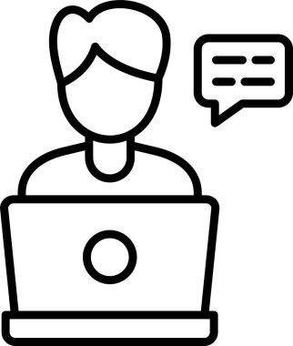 Bir vektör illüstrasyonunda gösterilen soyut düz şekilli video arama simgesi.