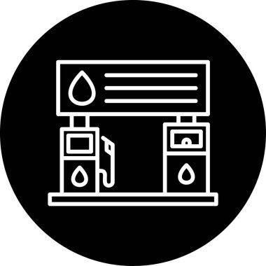 benzinlik ikonu vektör illüstrasyonu