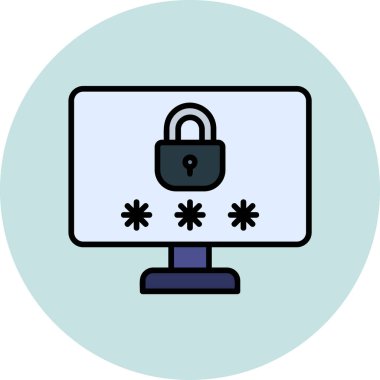 Basit güvenlik simgesi vektör illüstrasyonu