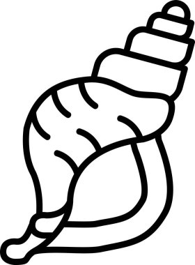 Deniz kabuğu düz simgesi, vektör illüstrasyonu 