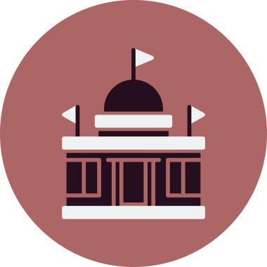 Elçilik binası ikon vektör illüstrasyonu