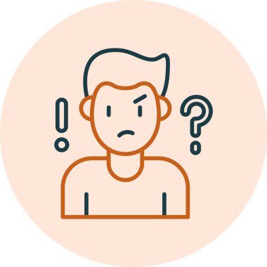 Şüphe web simgesi vektör illüstrasyonu