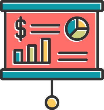 sunum simgesi, vektör illüstrasyonu basit tasarım