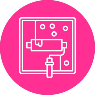 Web simgesi boyanıyor, vektör illüstrasyonu