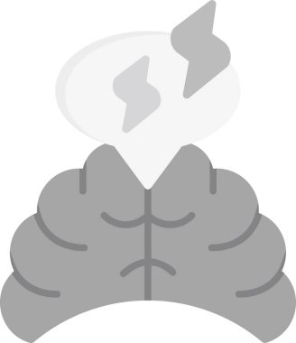 Beyin Simgesi Basit Vektör İllüstrasyonu 