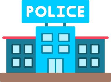 police building icon vector illustration