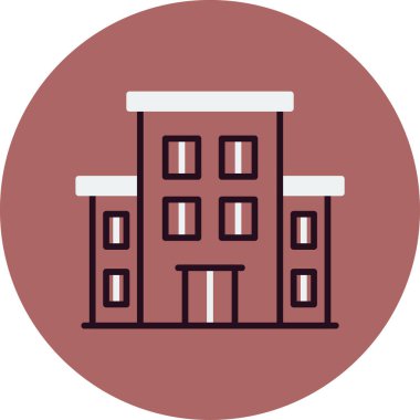 Hostel binası ikon vektör illüstrasyonu