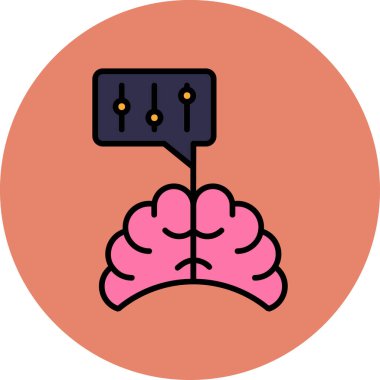 Zihin kontrolü. Web simgesi basit illüstrasyon 