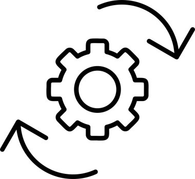 düz ayar simgesi, vektör illüstrasyonu