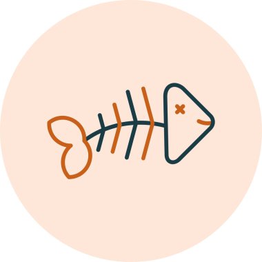  Balık kemikleri. Web simgesi basit illüstrasyon