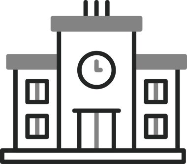 Saat simgesi olan belediye binası