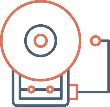 Bell web simgesi, düz biçim, vektör illüstrasyonu