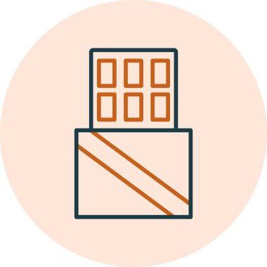 Çikolata çubuğu web simgesi, vektör illüstrasyonu
