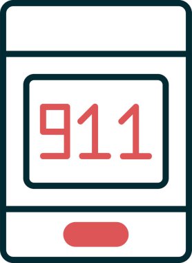 911 çağrısı. Web simgesi basit illüstrasyon