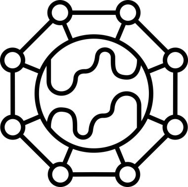 bağlantı ağ simgesi vektör illüstrasyonu