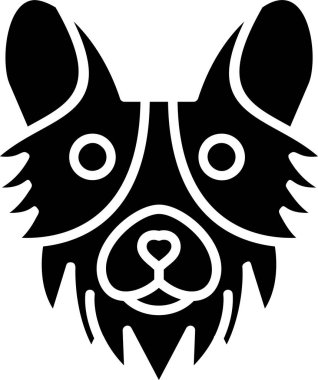 Corgi köpek simgesi vektör illüstrasyonu