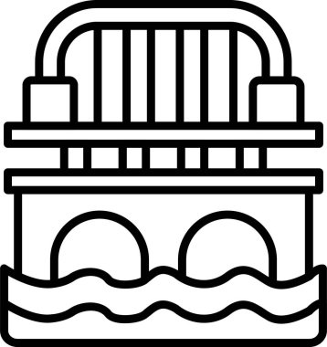 Su ve Köprü. basit tasarım vektörü