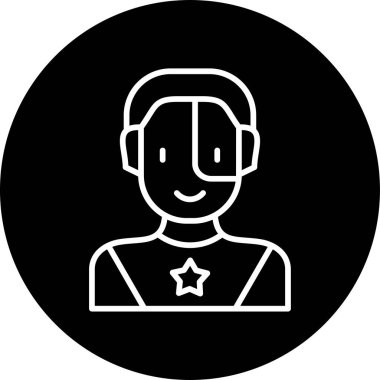 Süper kahraman ağ simgesi, vektör illüstrasyonu