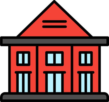 Bina. Web simgesi basit illüstrasyon 