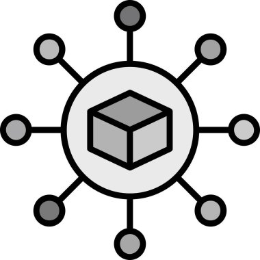 Dağıtım simgesi tasarımının vektör illüstrasyonu