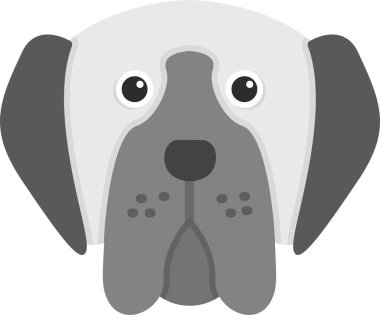 Mastiff köpek başı ikon vektör illüstrasyonu 