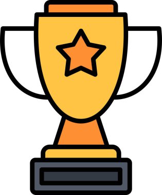 Kupa simgesi, vektör illüstrasyonu basit tasarım