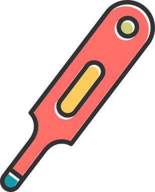 düz termometre ikon vektör çizimi