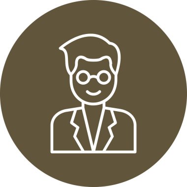 Bilim adamı simgesi, vektör illüstrasyonu