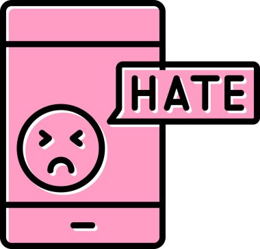 Nefret mesajı, vektör simgesi çizimi 