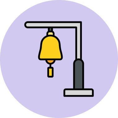 Bell web simgesi, düz biçim, vektör illüstrasyonu