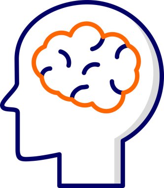 Beyin Simgesi Basit Vektör İllüstrasyonu 