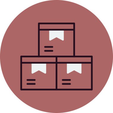 Kutular kargo simgesi vektör illüstrasyonu gönderiliyor 