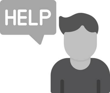 Basit Yardım simgesi, vektör illüstrasyonu