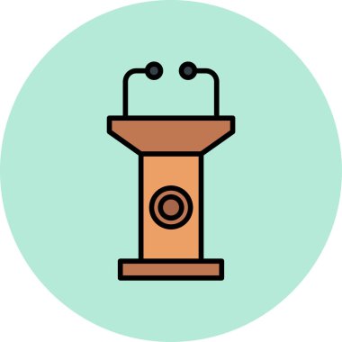 Tribün simgesi, vektör illüstrasyonu 