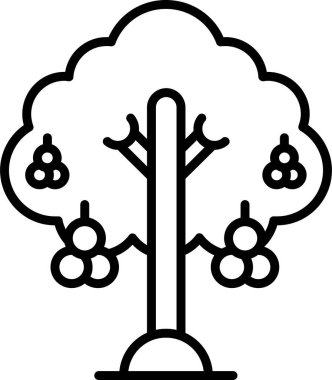 Rowan ağaç simgesi, vektör çizimi 