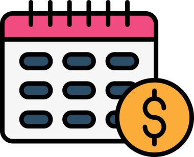 Minimalist bir tasarımda bir takvim simgesinin vektör illüstrasyonuName.