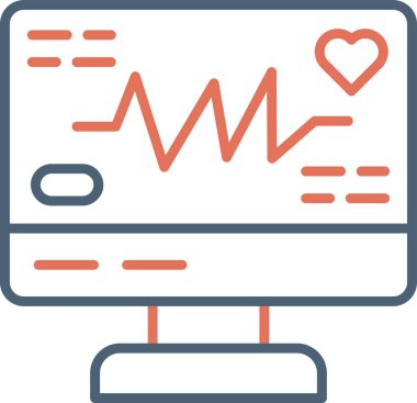 Elektrokardiyogram web simgesi, vektör tasarımı 