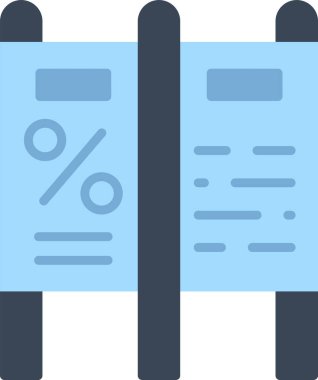 Açık hava reklam afişi Mupi 'nin temel doğrusal çizimi 